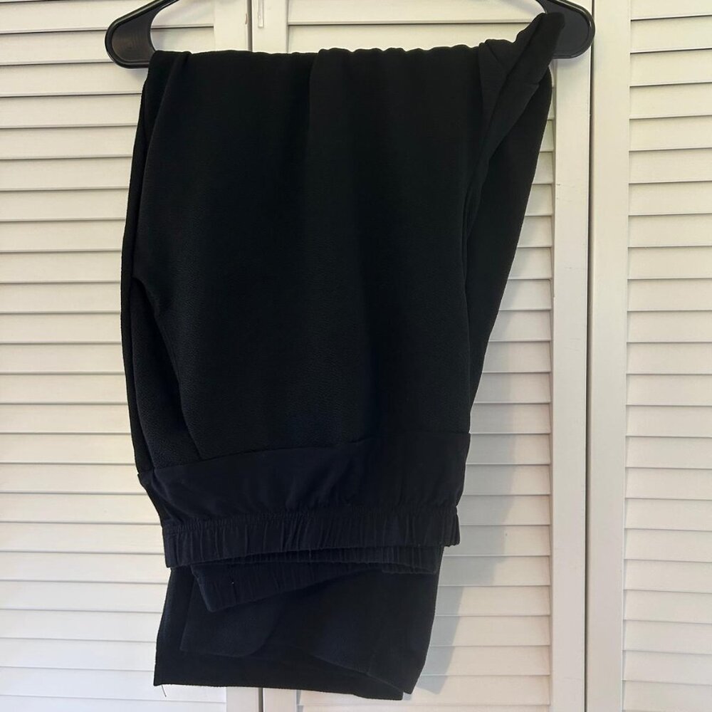 Shein Black Textured Elastic Waistband Pants, 5x (size 22)